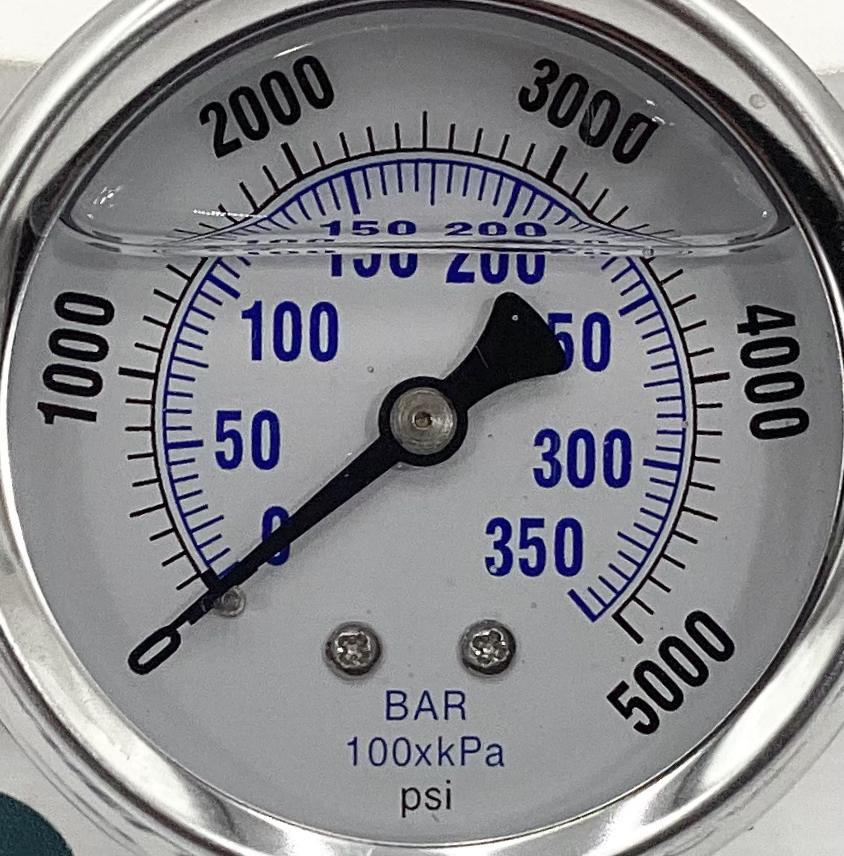 Gauge, Pressure, Liquid Filled, 1/4"x2-1/2", 0-5000#