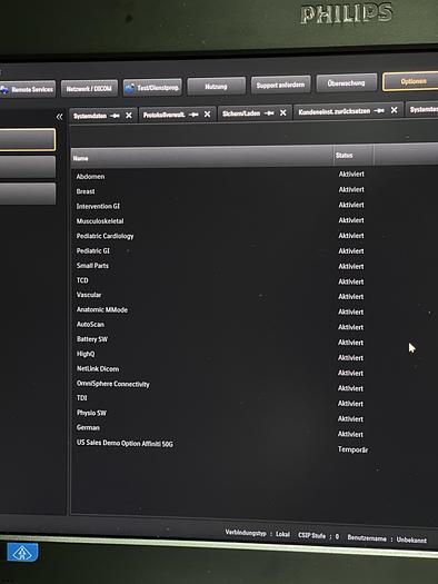 Gebraucht Philips Affiniti 50G Ultraschallgerät mit Sony Drucker