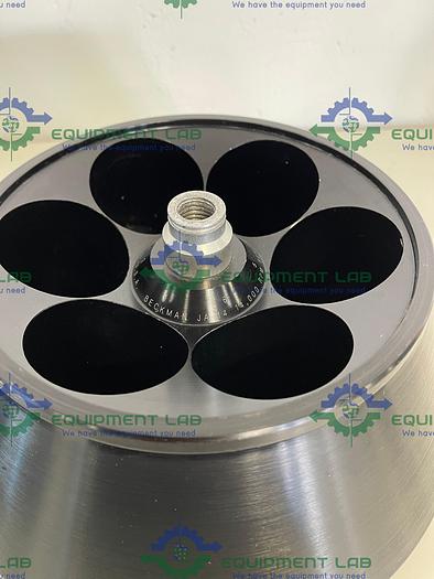 Used Beckman  JA-14 Fixed-Angle Aluminum Rotor, Biosafety Lid- 6 x 250 mL, 14,000 rpm