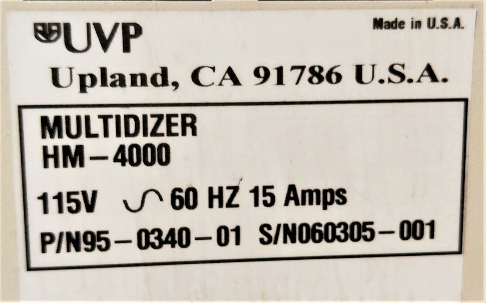 Used UVP Multidizer HM-4000 Hybridization Oven with Roller Assembly