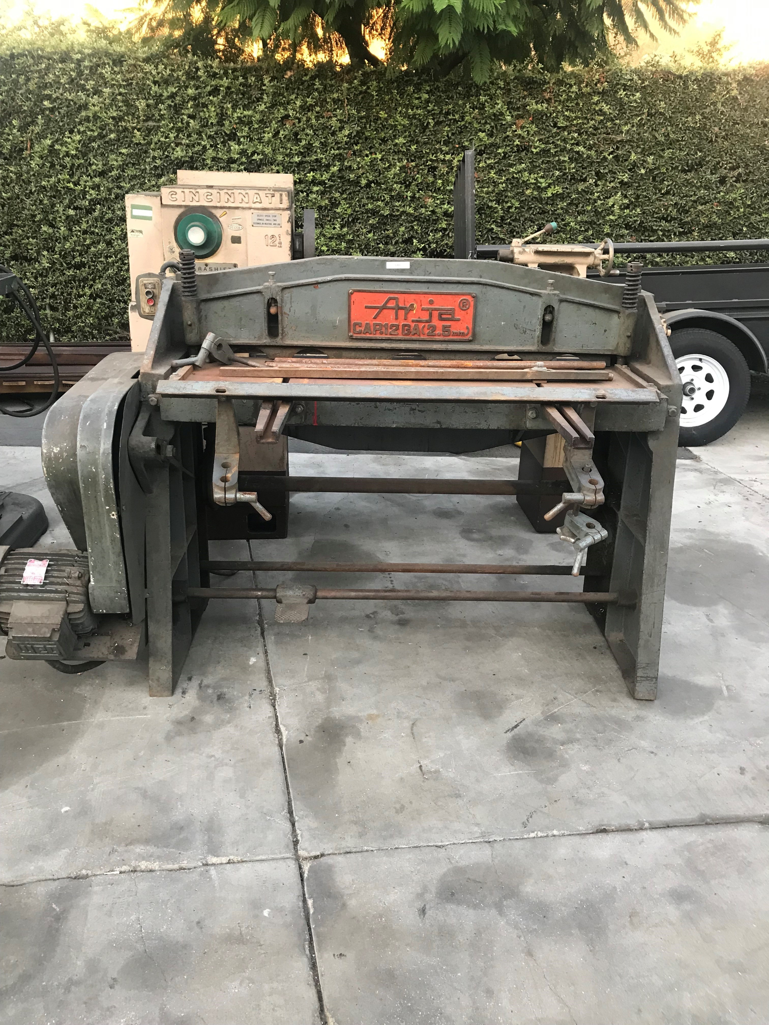 Used Arja GA Mechanical Power Shear 12 Ga. x 4' #6466 #1