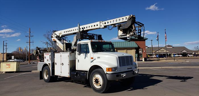 Used 1999 International 4900 T40D Cable Placer Bucket Truck