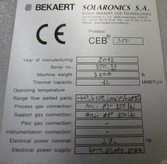 Used 12 MMBTU/HR AEREON COMBUSTION BURNER – MODEL CEB 350 (#9806)