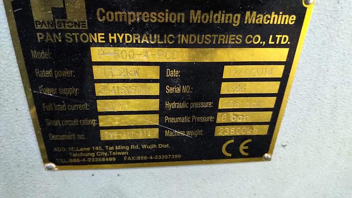 Used 2014 Panstone 500ton upstroke press P-500-APCD