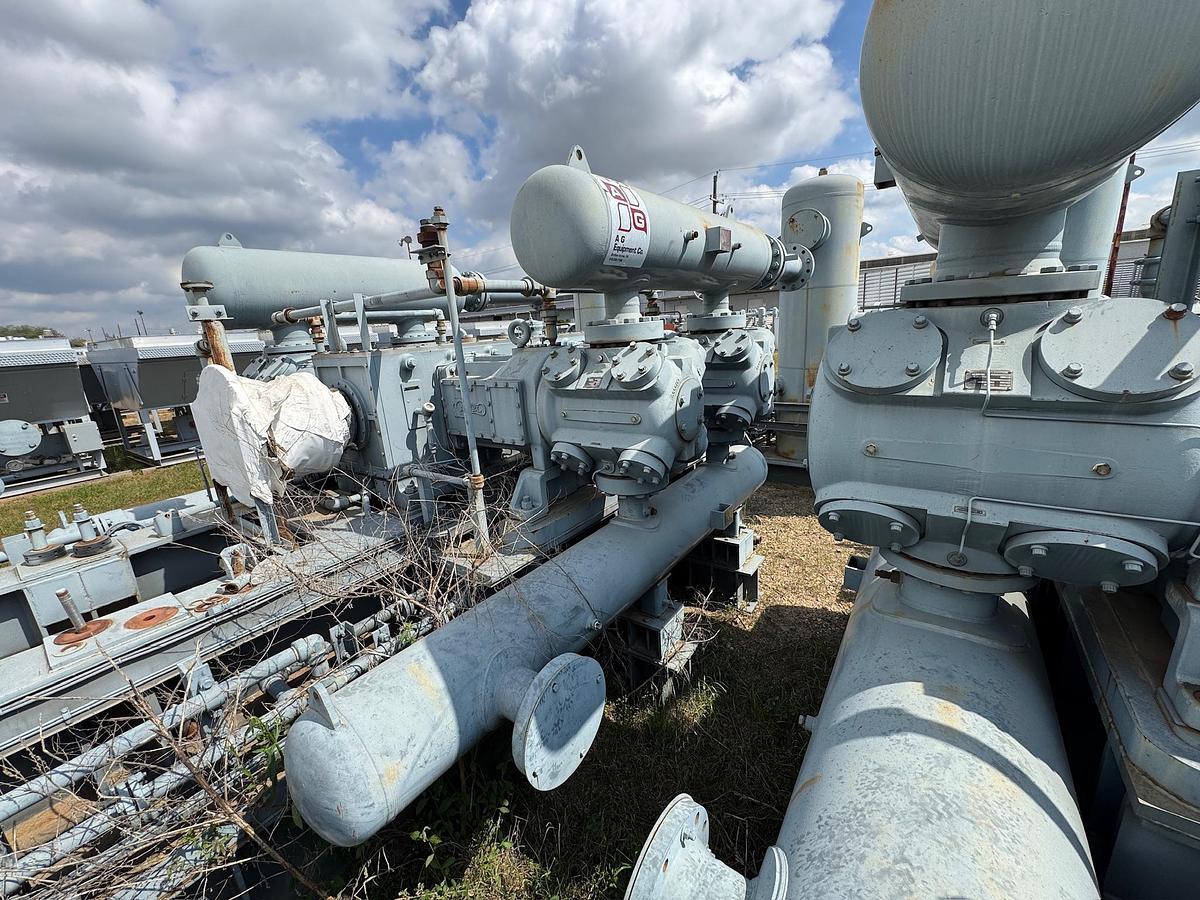 Used 2014 Ariel Reciprocating Natural Gas Compressor Skid with Pulsation Bottles