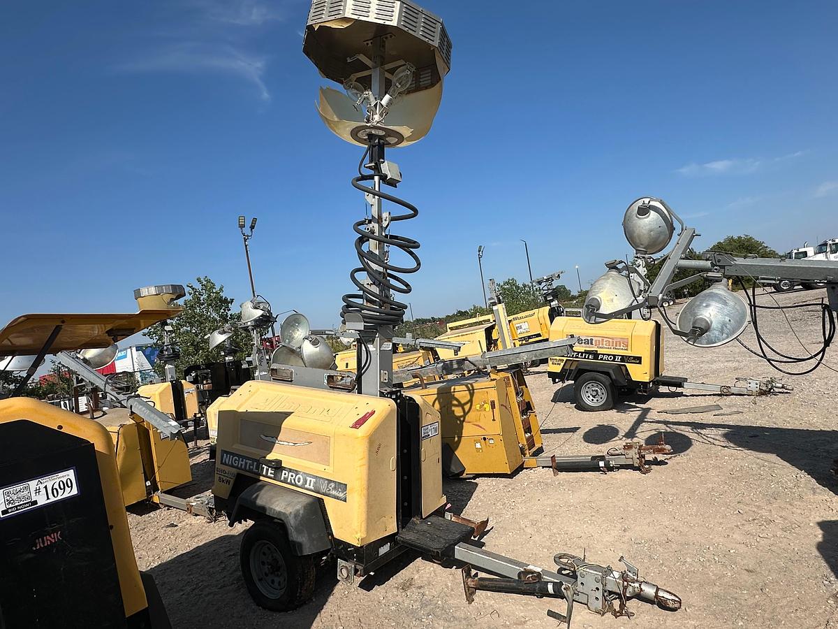 Used Allmand Night-Lite Pro 2 8kw Light Plant with Cat Engine Inoperable.