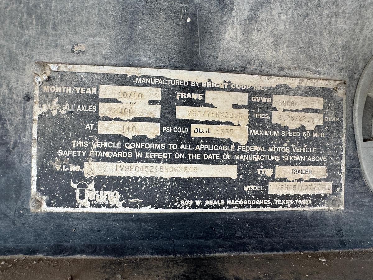 Used 2010 Tihm T/A Flatbed Trailer