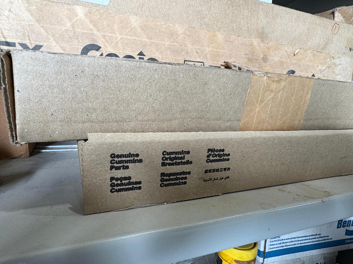 Used Parts Cabinet with CAT - Donaldson Filters, New ECM, Duetz Fuel Injection Pump (NEW)