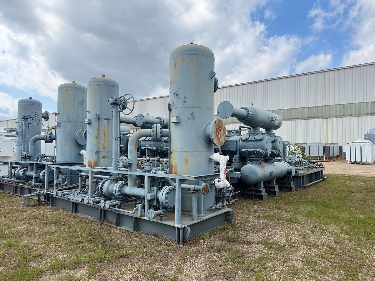 Used 2014 Ariel Reciprocating Natural Gas Compressor Skid with Pulsation Bottles