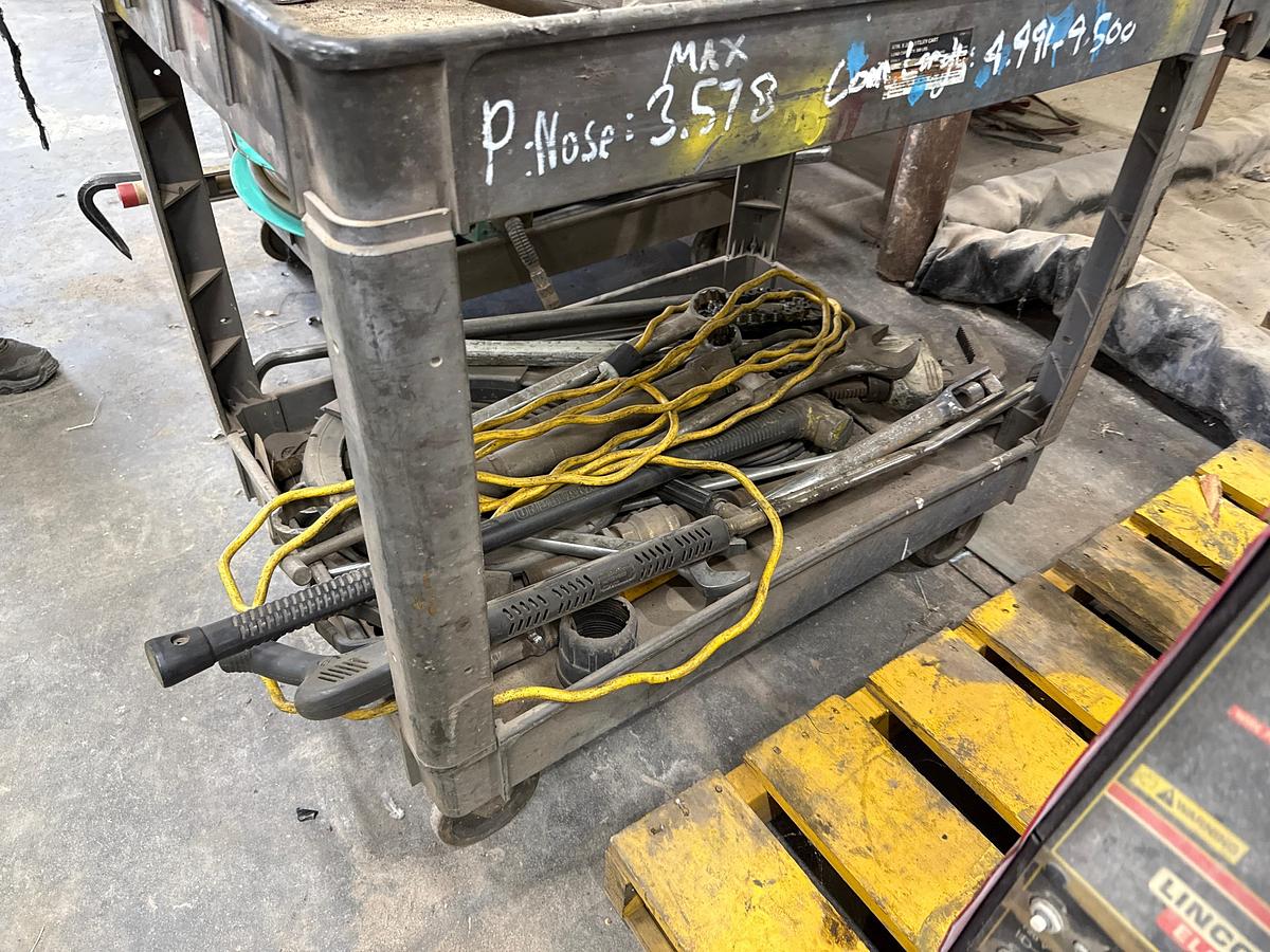 Used Rolling Cart with Hammer, Wrenches and Assorted Tools