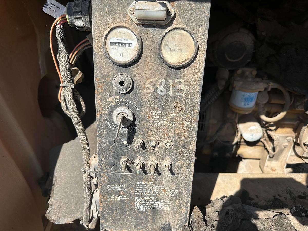 Used Warren Power Systems 8KW Light Plant, Inoperable, Has Cat Engine, Missing Wheels.