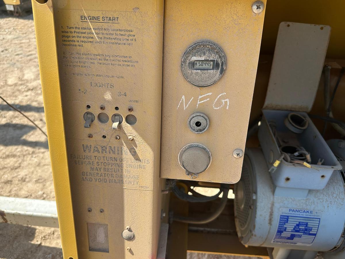 Used Allmand Night-lite Pro nl8 8kw Light Plant with Cat Engine and Pancake Generator, Inoperable.