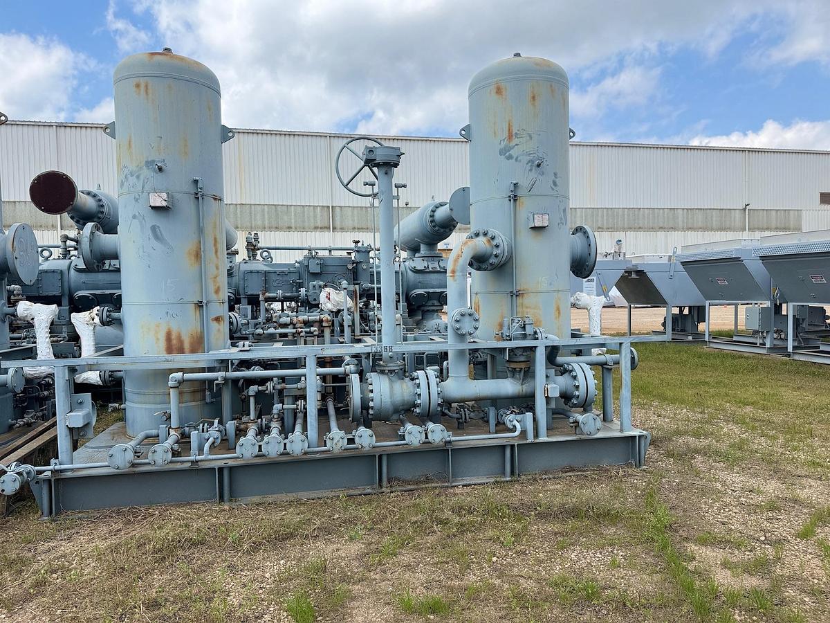 Used 2014 Ariel Reciprocating Natural Gas Compressor Skid with Pulsation Bottles