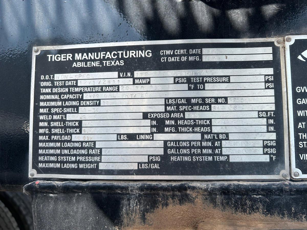 Used 2011 Tiger 47-bbl Acid Transport Trailer - CLEAN INSIDE!