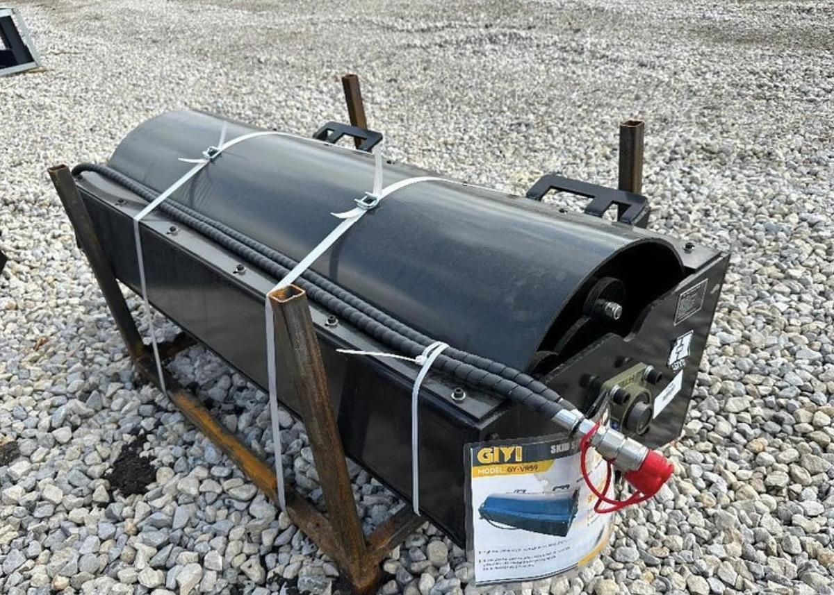 Used 2026 GIYI GY-VR59 Vibratory Roller Skid Steer Attachment (UNUSED)