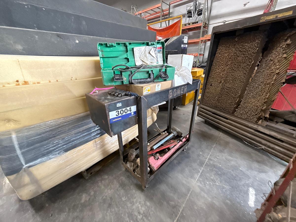 Used Rolling Cart with Assorted Tools and Parts