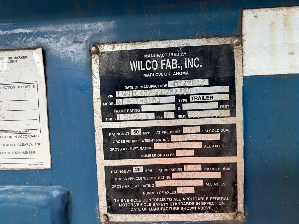 Used 2012 Wilco 4,100 Gallon with Hyd Agitators Acid Transport Trailer