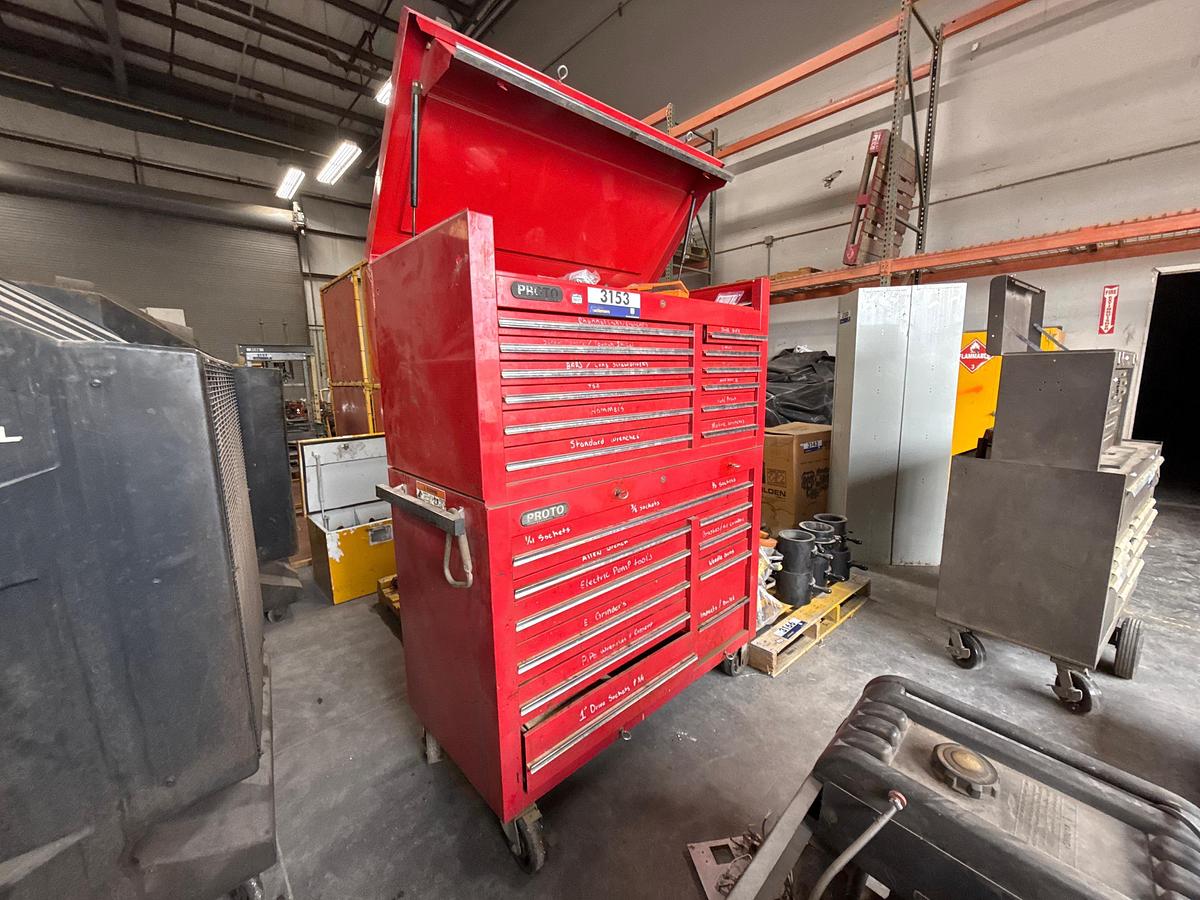 Used Proto Tool Box with Miscellaneous Tools