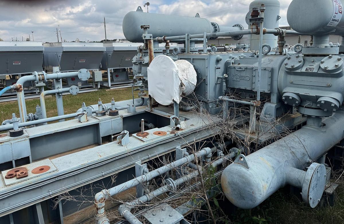 Used 2014 Ariel Reciprocating Natural Gas Compressor Skid with Pulsation Bottles