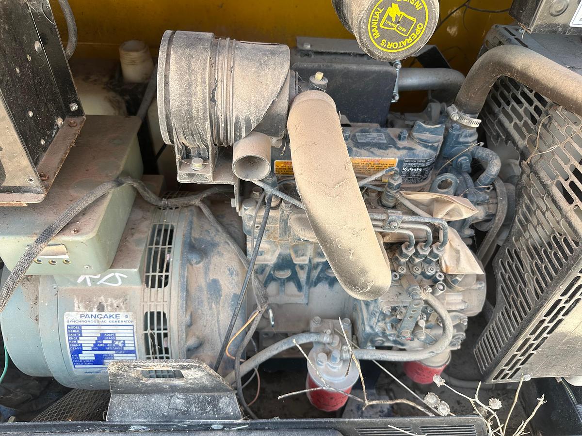 Used Allmand Night-Lite Pro 2 7.5kw Light Plant with Kubota Engine and Pancake Generator, Inoperable,