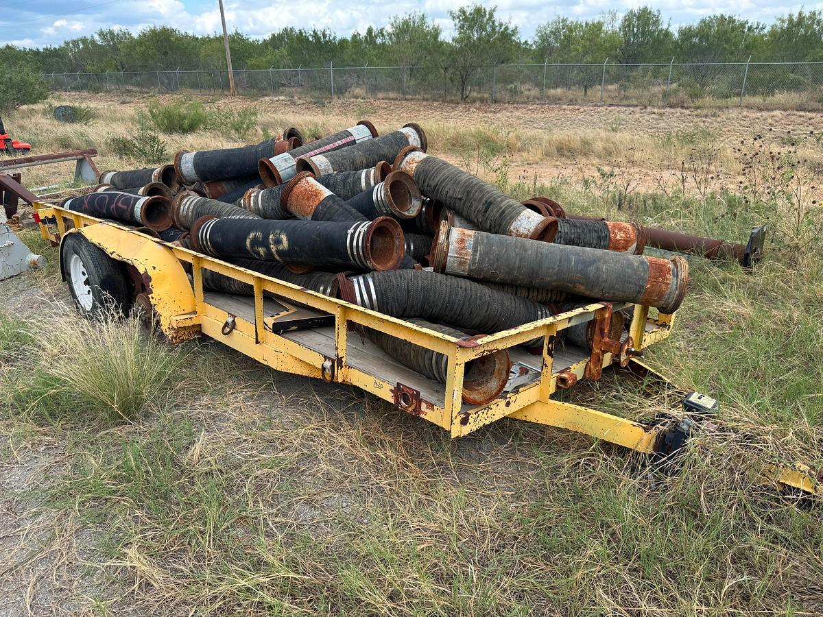 Used (2) Flatbed Hose Tandem Axle Trailer