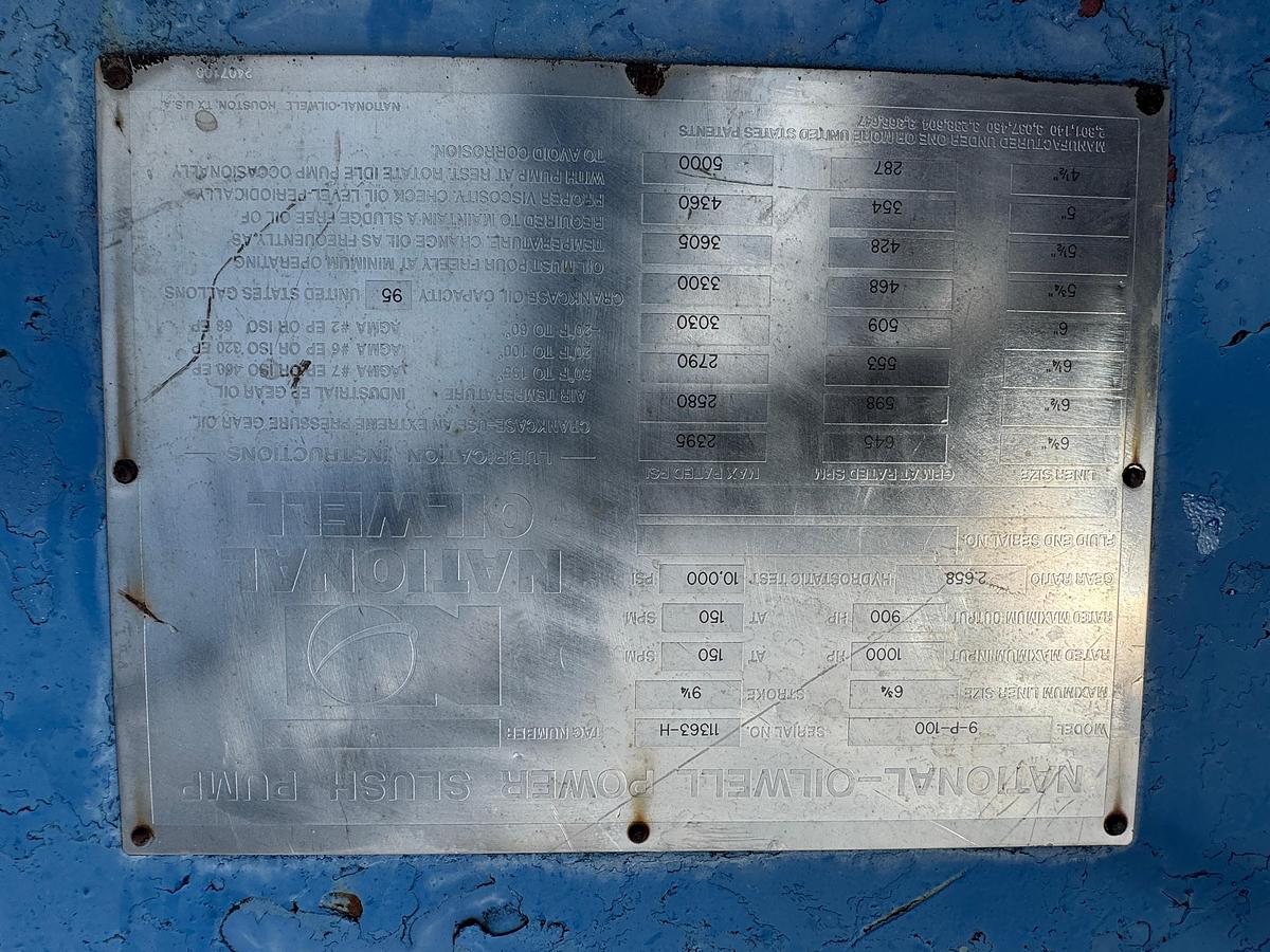 Used National Oilwell 9P-100 Triplex Mud Pump