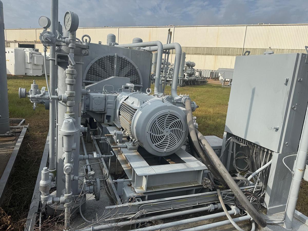 Used Electric Natural Gas Compressor Skid with Separator and Aftercooler