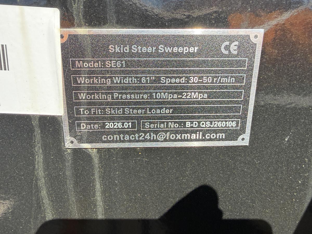 Used 2026 GIYI GY-SE61 Sweeper Skid Steer Attachment (UNUSED)