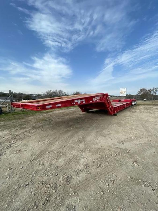 Used 2010 Load King Tri/A, 4th Axle Flip Folding Neck Gooseneck Lowboy Trailer