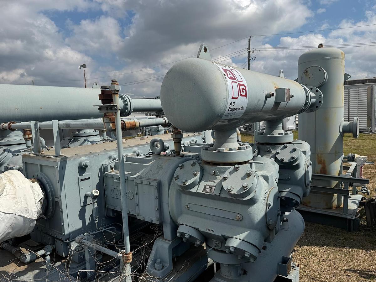 Used 2014 Ariel Reciprocating Natural Gas Compressor Skid with Pulsation Bottles