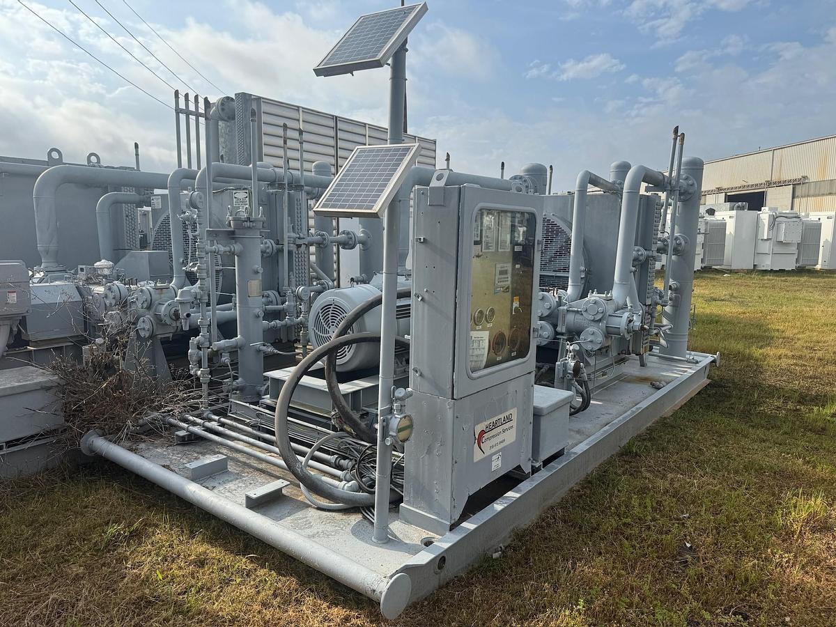 Used Electric Natural Gas Compressor Skid with Separator and Aftercooler