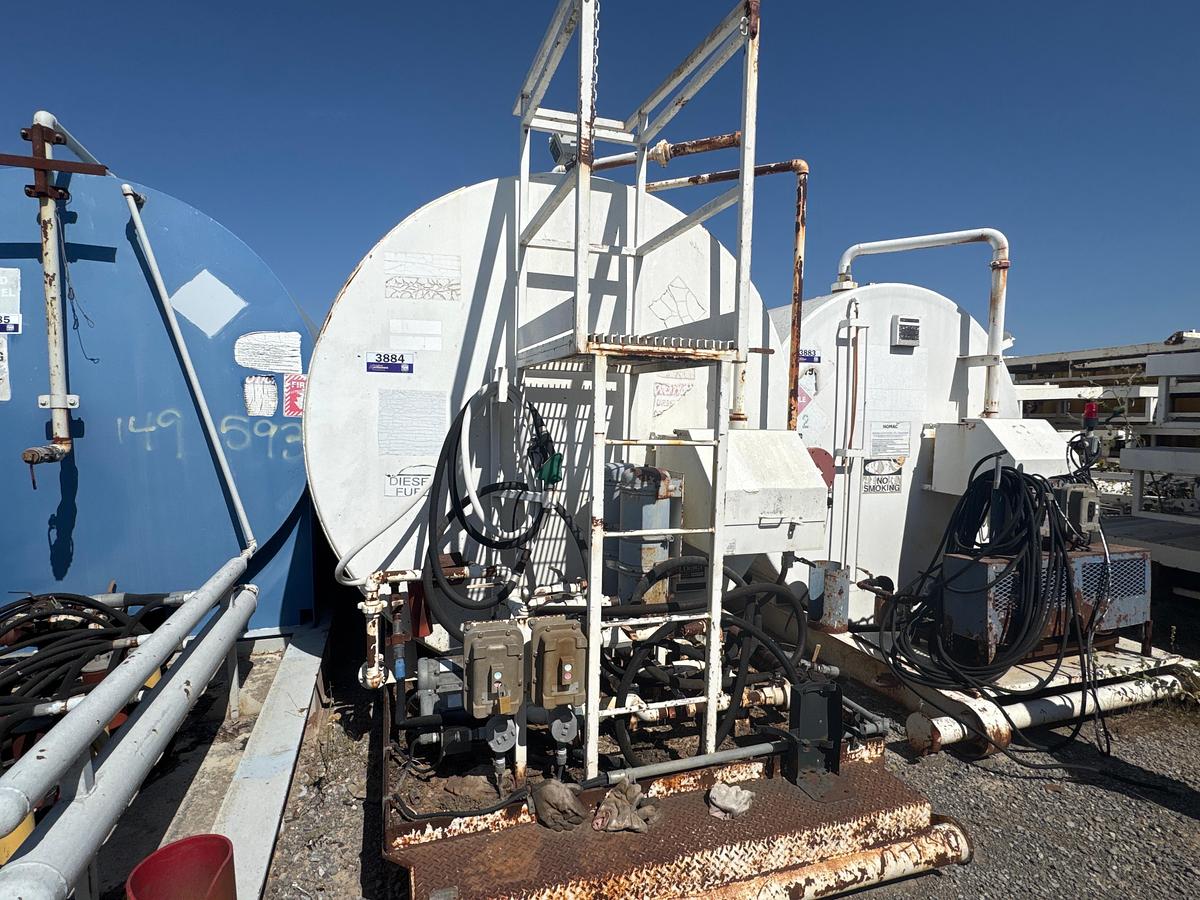 Used APPROX. 10,000 Gallon Diesel Tank with Pump - Skidded