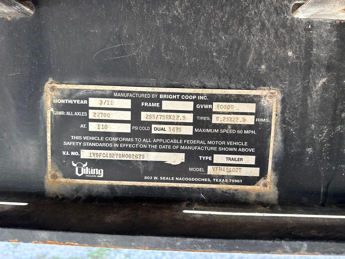 Used 2011 Viking 40Ft Flatbed Trailer