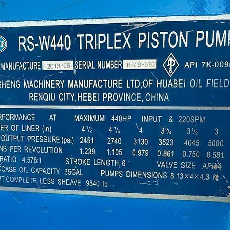 Used RS-W440 Triplex Piston Mud Pump