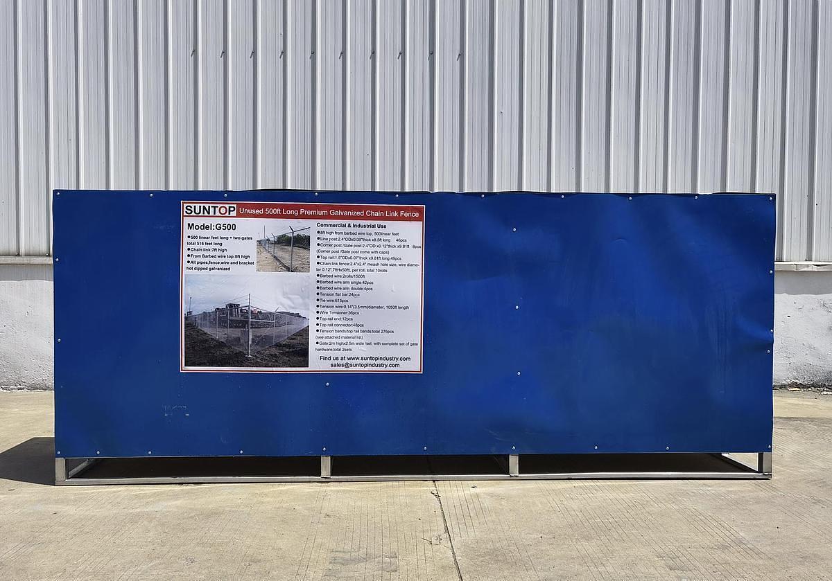 Used 2026 SUNTOP G500 500 ft x 7 ft Galvanized Chain Link Site Fence (Unused)
