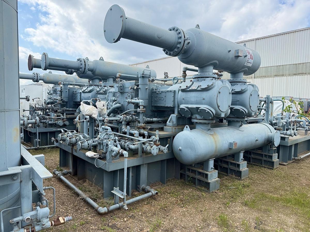 Used 2014 Ariel Reciprocating Natural Gas Compressor Skid with Pulsation Bottles