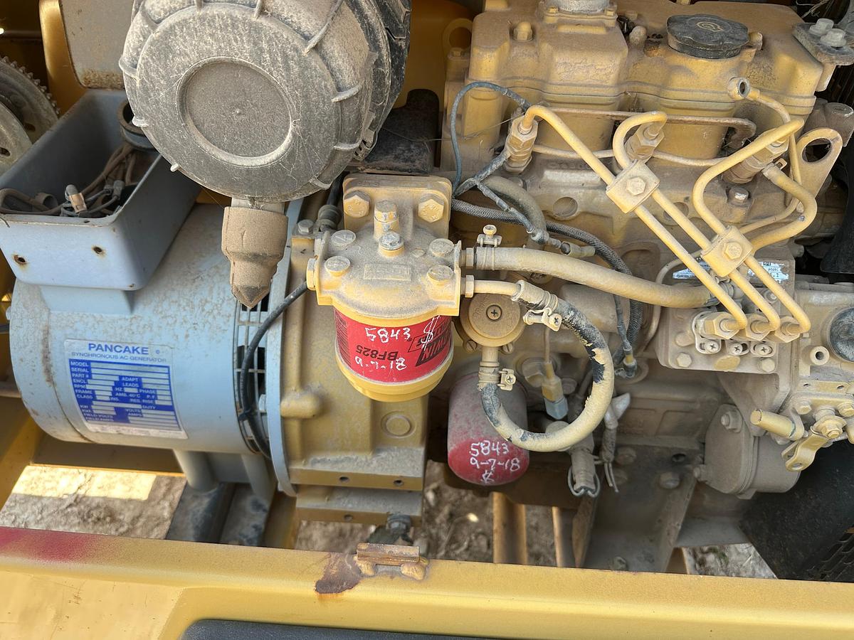 Used Allmand Night-lite Pro nl8 8kw Light Plant with Cat Engine and Pancake Generator, Inoperable.