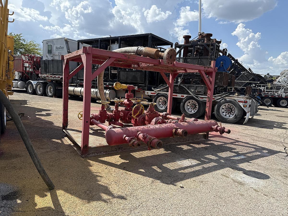 Used 5000# Choke Manifold - (2) 4 1/8" & (4) 2 11/16" Manual Valves - (2) Manual Chokes - Skidded