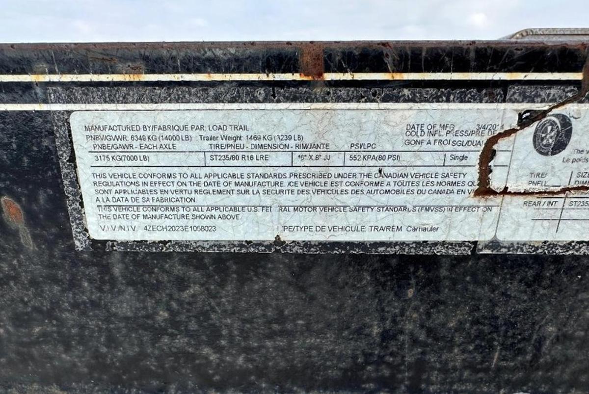 Used 2014 Load Trail 20ft T/A Utility Trailer