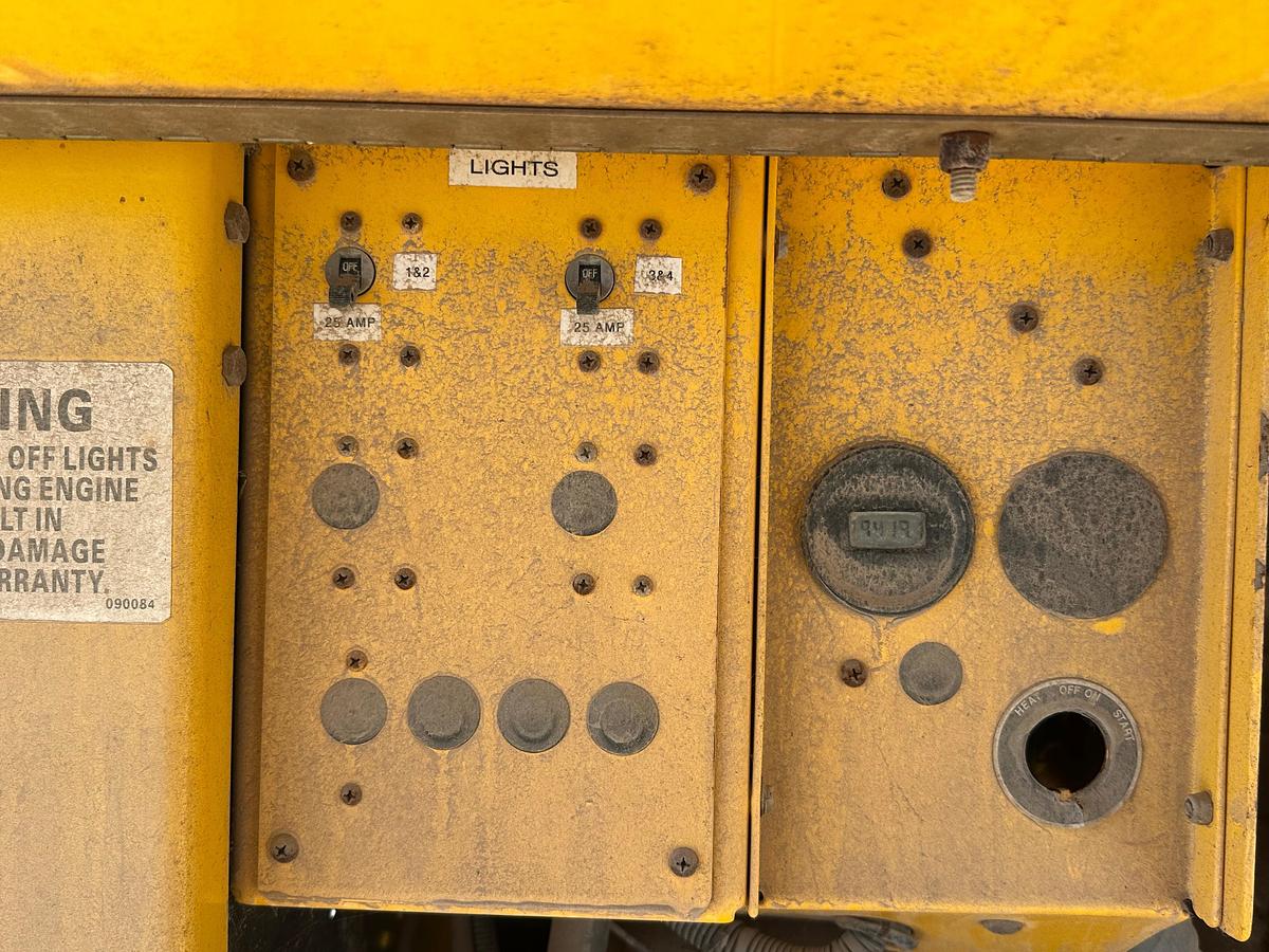 Used Allmand Maxi-Lite V 8kw Light Plant with Cat Engine, Inoperable, Missing Wheels.