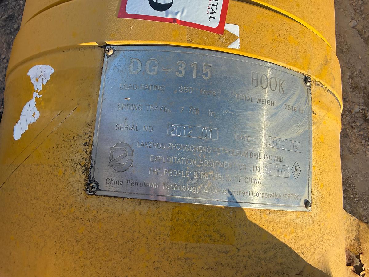 Used DG-315 315-Ton Hook (UNUSED)