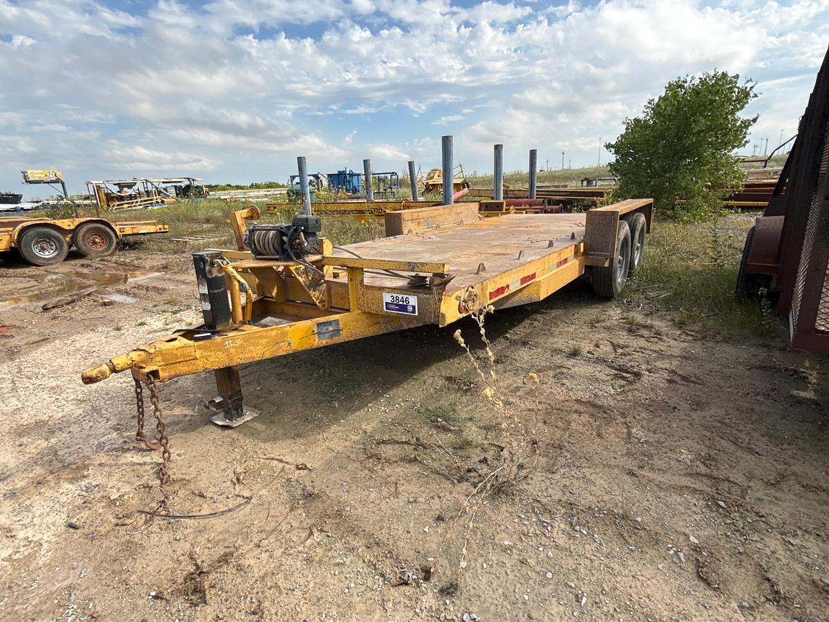 Used 18ft Flatbed Trailer with 17,500 lb Winch