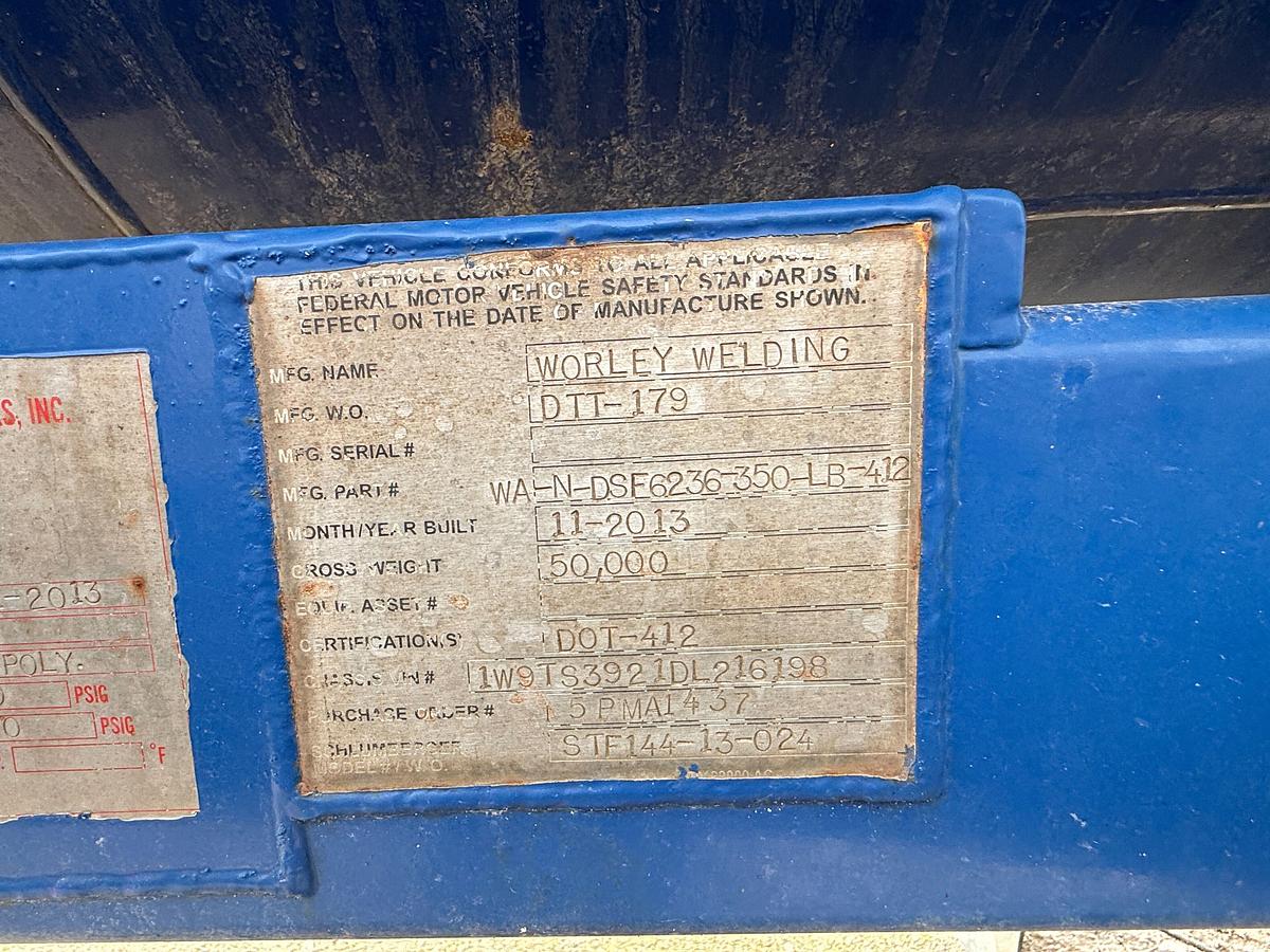 Used 2013 Worley 5,000-Gal Transport Trailer