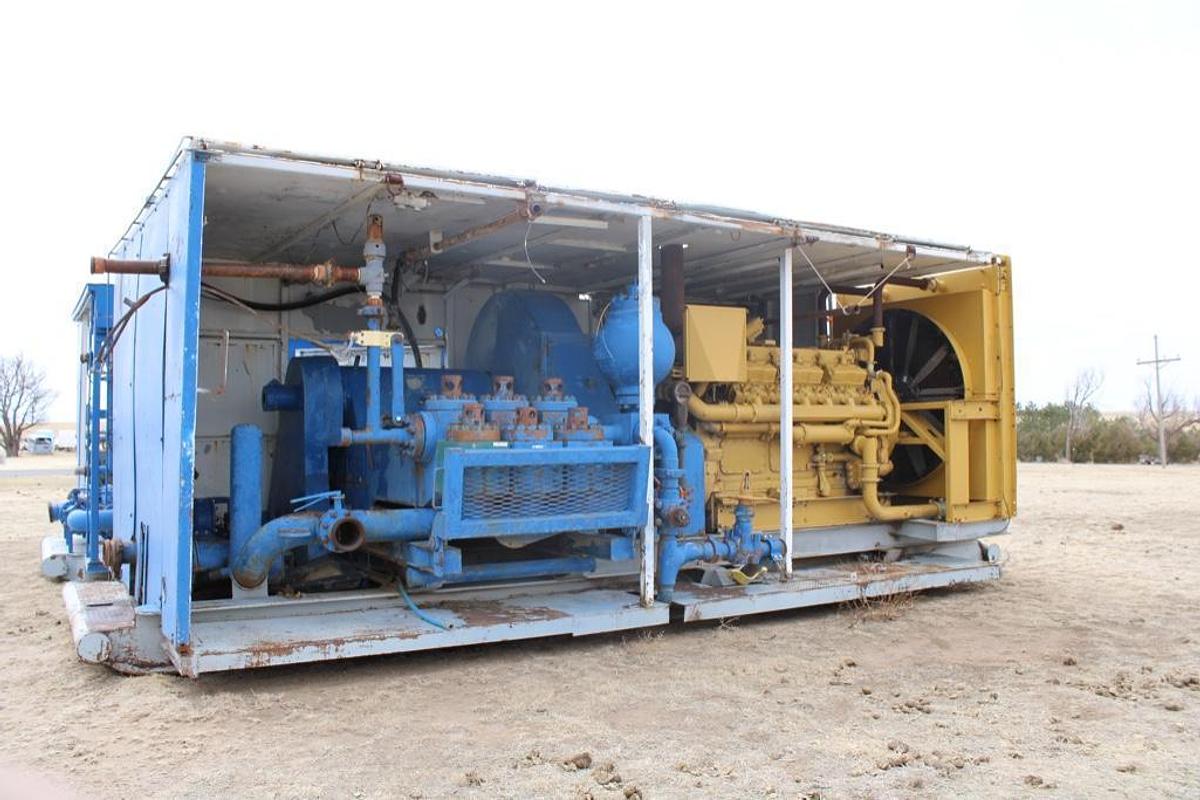Used National 8-P-80 Triplex Pump with National FS FE p/b CAT 398 Diesel Engine with Pulsation Dampener