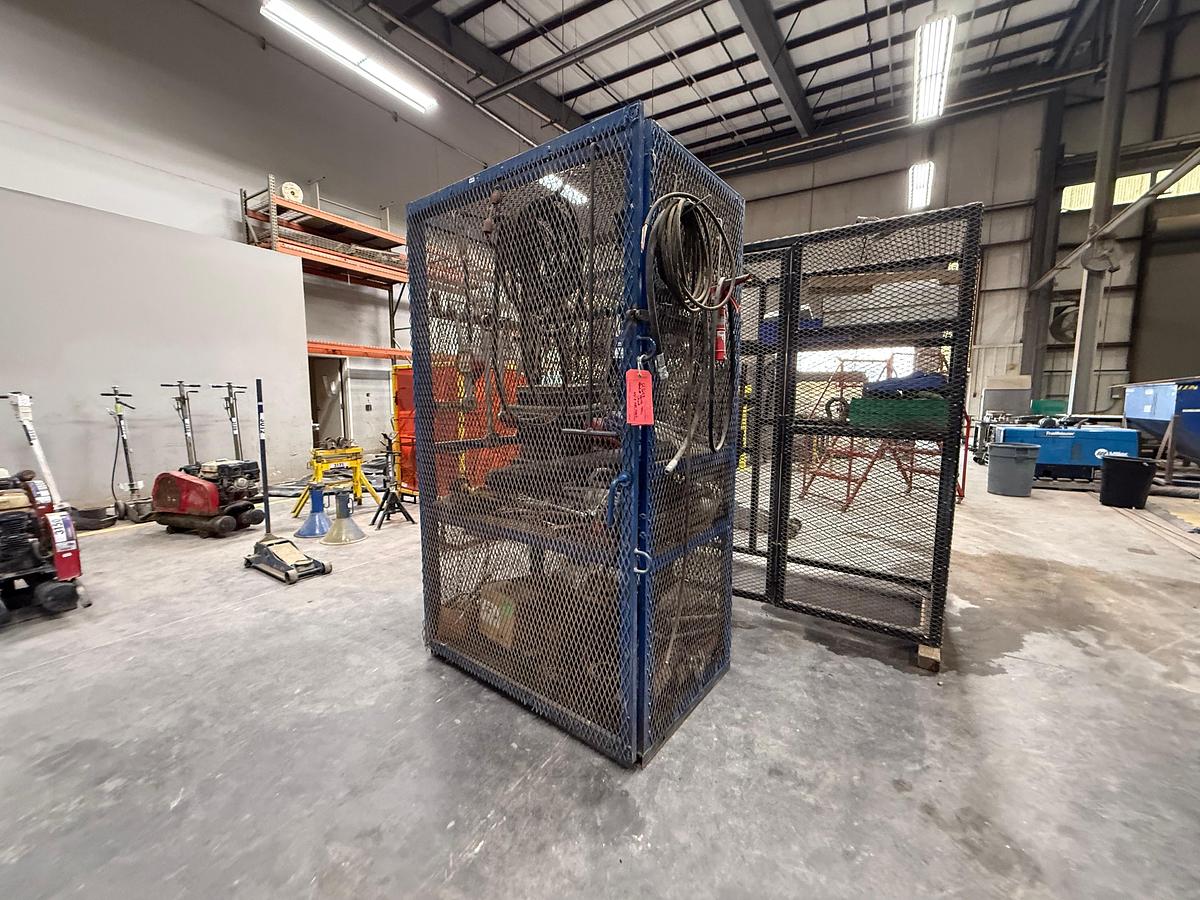 Used Metal Tool Cage with Assorted Tools and a 1'' Impact