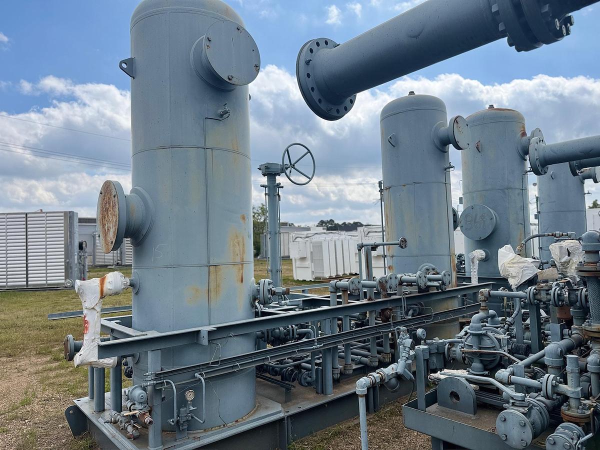 Used 2014 Ariel Reciprocating Natural Gas Compressor Skid with Pulsation Bottles