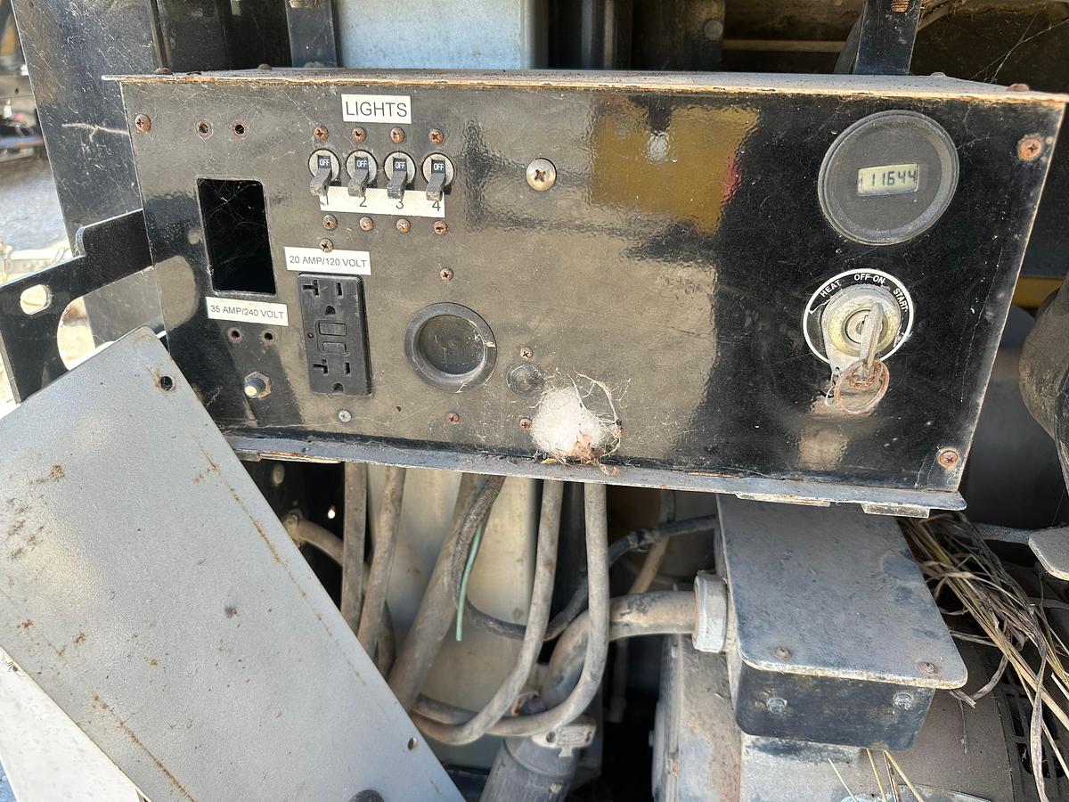 Used Allmand night-lite 8kw Light Plant with Cat Engine, Inoperable, Missing Axle.