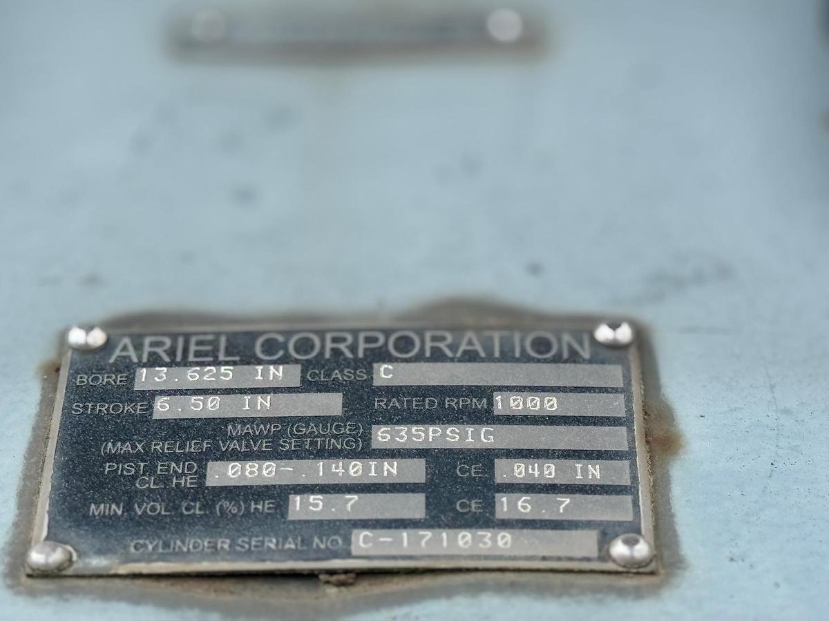 Used 2014 Ariel Reciprocating Natural Gas Compressor Skid with Pulsation Bottles