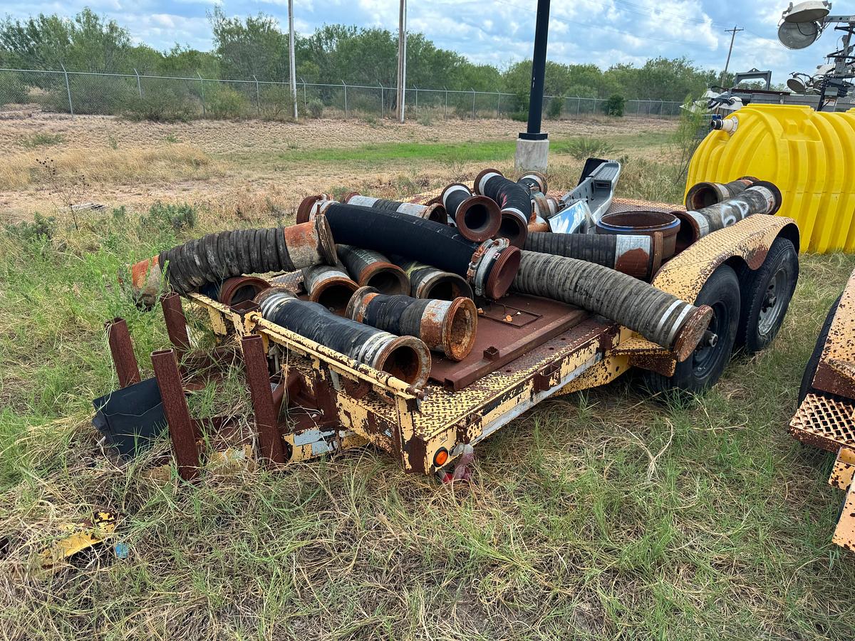 Used (2) Flatbed Hose Tandem Axle Trailer