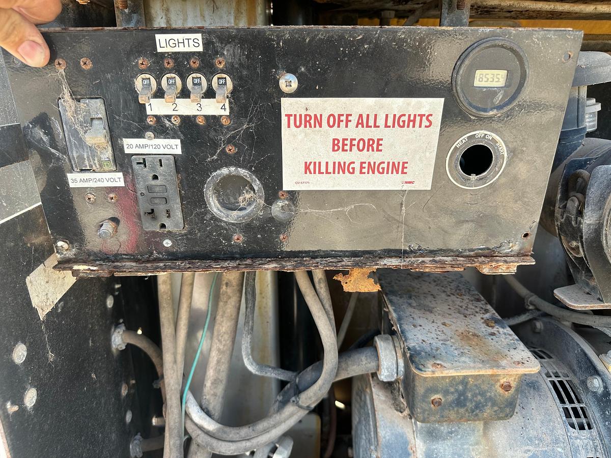 Used Allmand night-lite 8kw Light Plant with Cat Engine, Inoperable, Missing Axle.